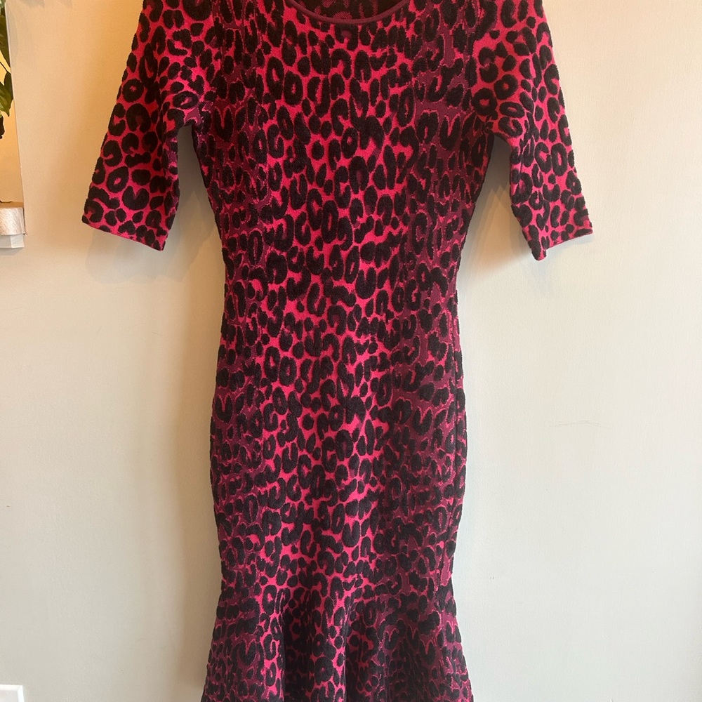 MILLY Leopard Print Pink Dress